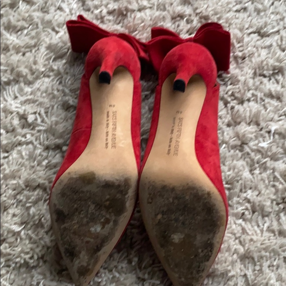 SAKS FIFTH AVENUE Red pumps  size 8 - Picture 3 of 12